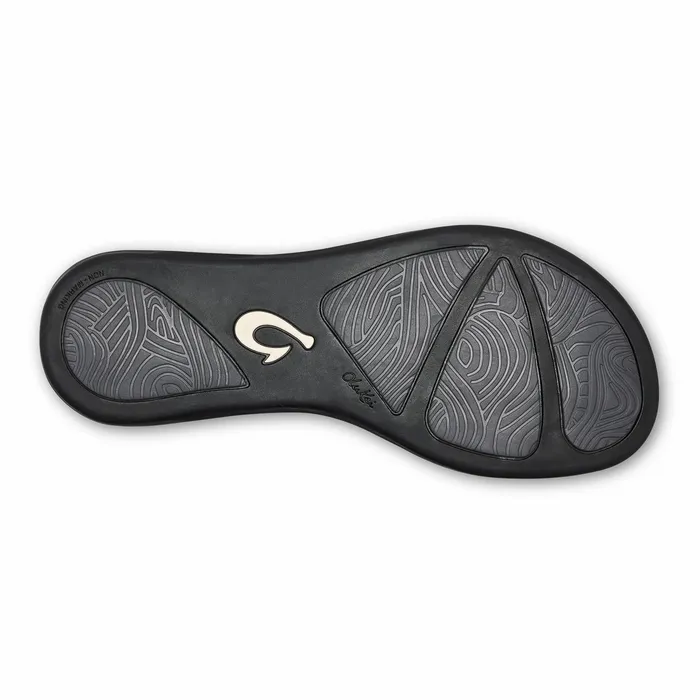 Leather Women Olukai Honu Leather Beach Sandals 8211 Black