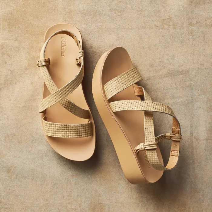 Leather Women Olukai nohi Strappy Leather Sandals 8211 Warm Beige