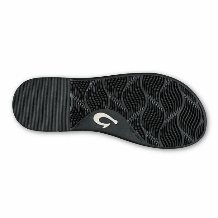 Leather Women Olukai Tiare Slide Leather Slide Sandals 8211 Black