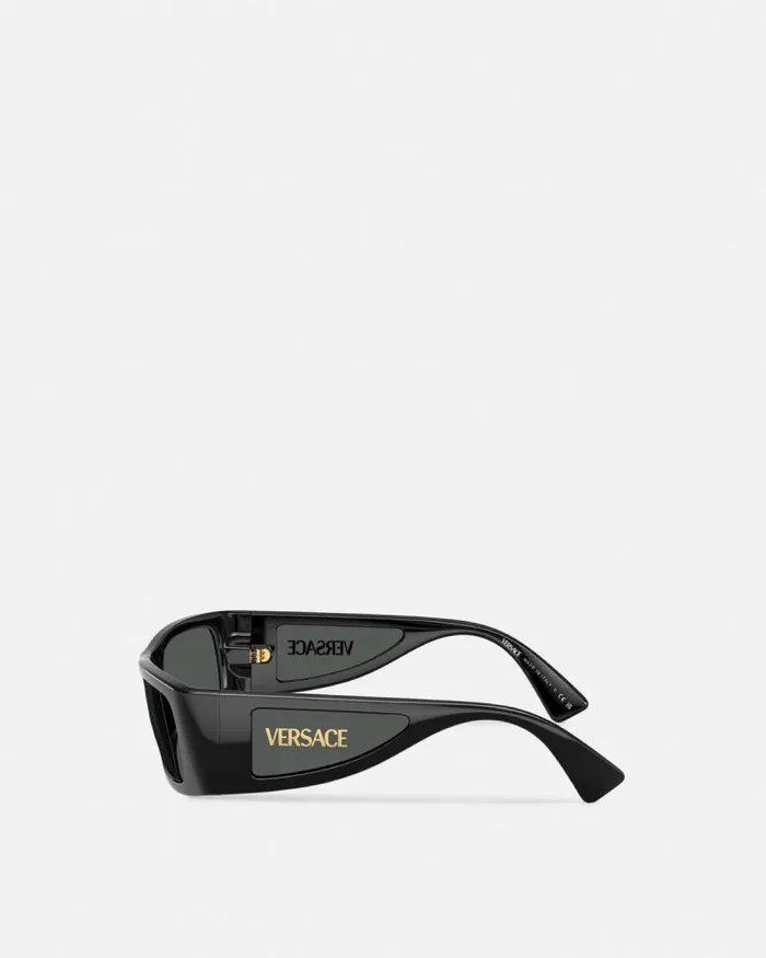 Lens Logo Sunglasses Black Men Versace Sunglasses