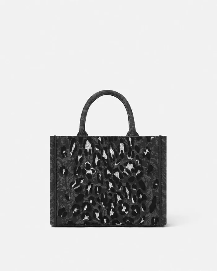 Leopard Athena Small Tote Bag Blackprint Women Versace Athena