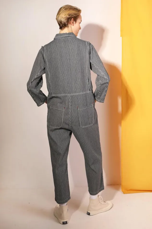 LF Markey Boilersuits Women Dominic Boilersuit Indigo Stripe