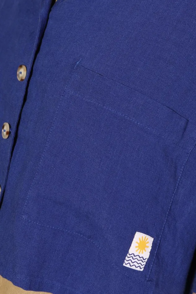LF Markey Tops Women Maxim Linen Shirt Cobalt