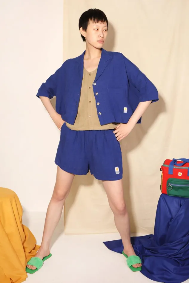 LF Markey Tops Women Maxim Linen Shirt Cobalt