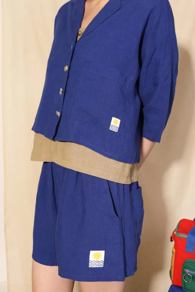 LF Markey Tops Women Maxim Linen Shirt Cobalt