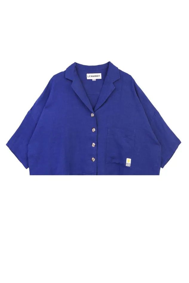 LF Markey Tops Women Maxim Linen Shirt Cobalt