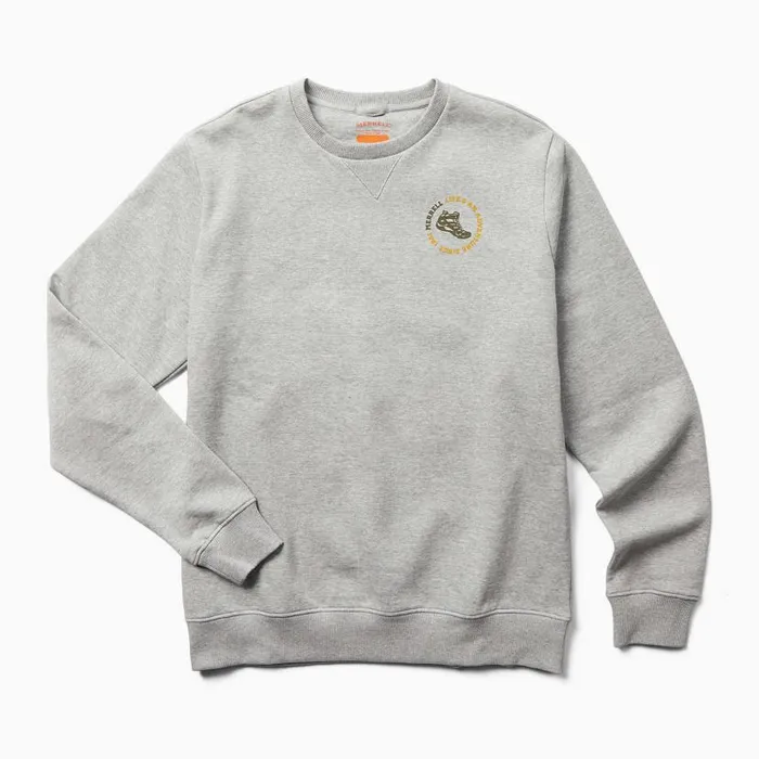 Life039s An Adventure Crew Neck Fleece Grey Heather Men Merrell Tops