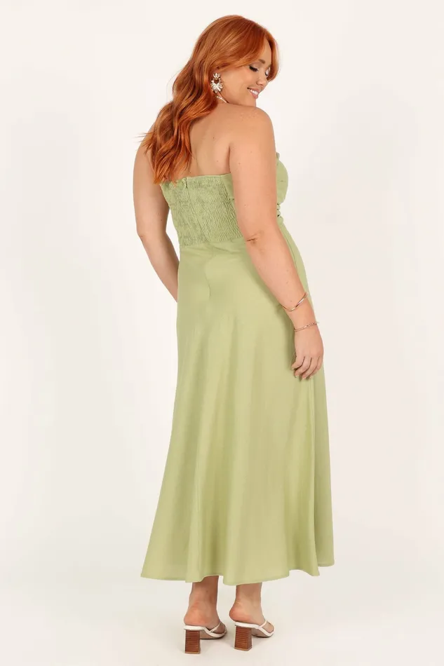 Linen Dresses Women Petal and Pup Rosetta Dress Olive