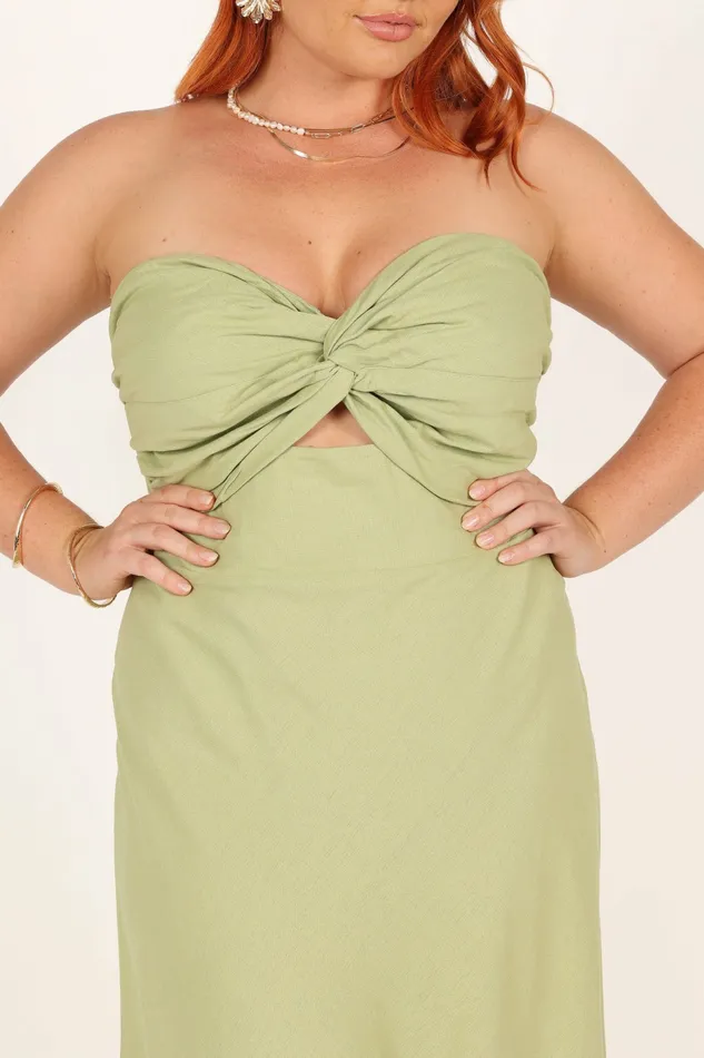 Linen Dresses Women Petal and Pup Rosetta Dress Olive