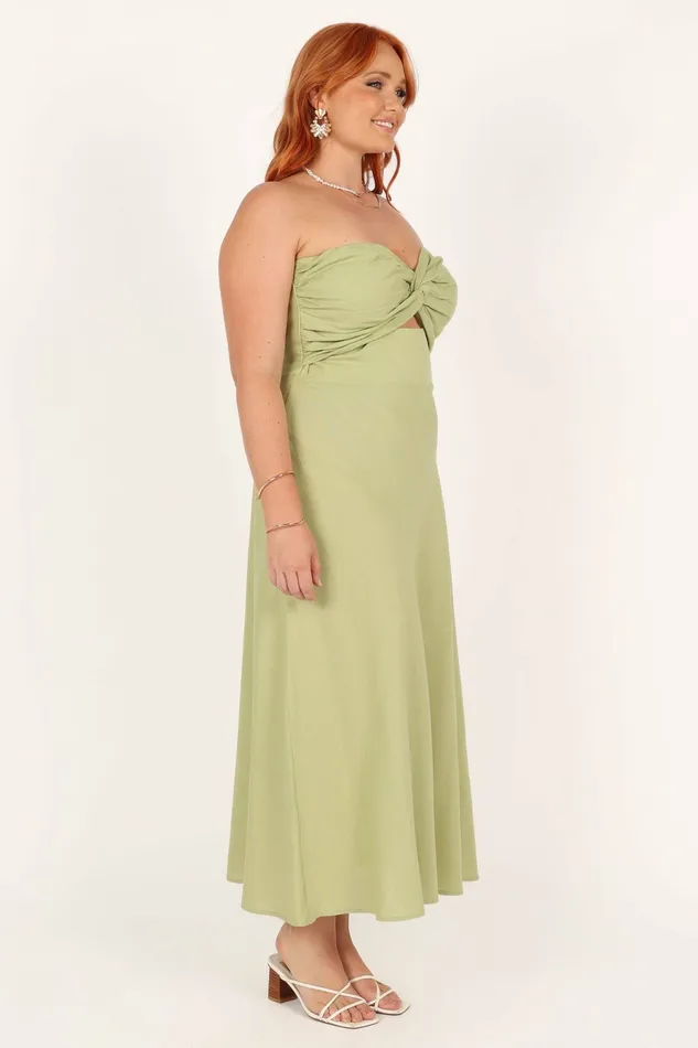 Linen Dresses Women Petal and Pup Rosetta Dress Olive