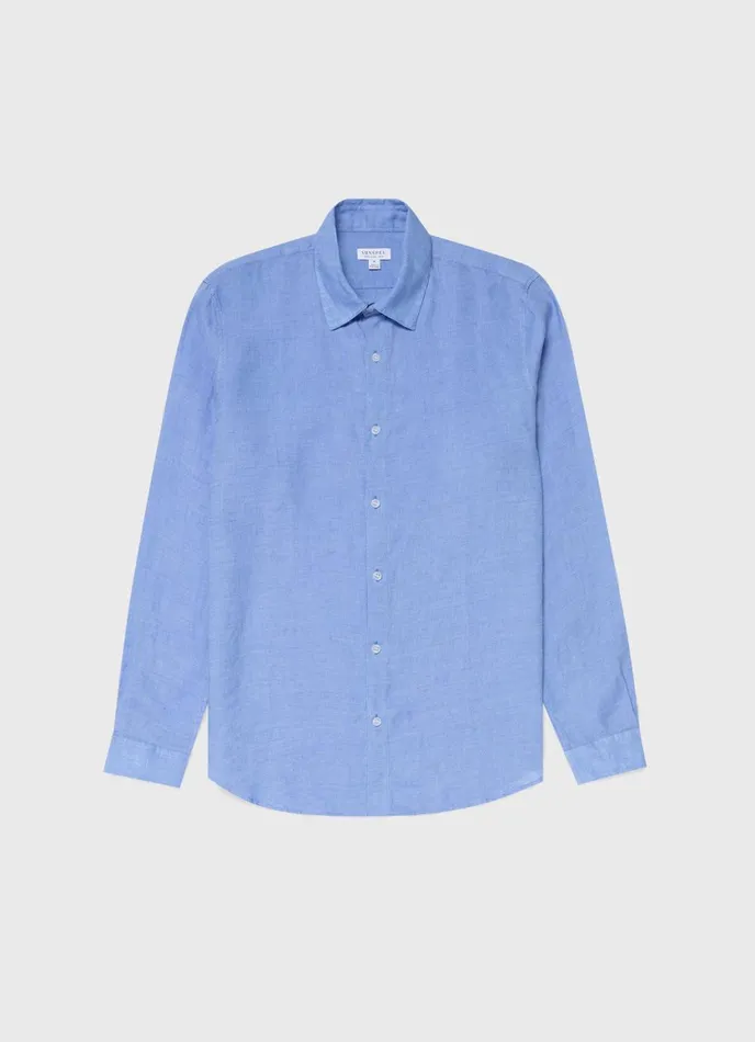 Linen Shirt Cool Blue Men SUNSPEL Shirts