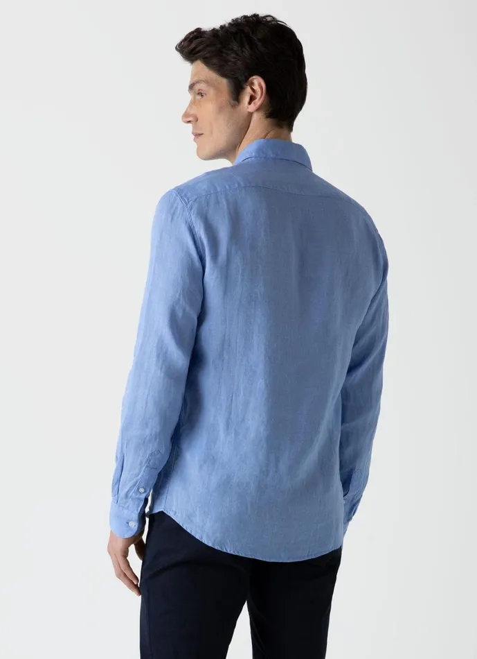 Linen Shirt Cool Blue Men SUNSPEL Shirts