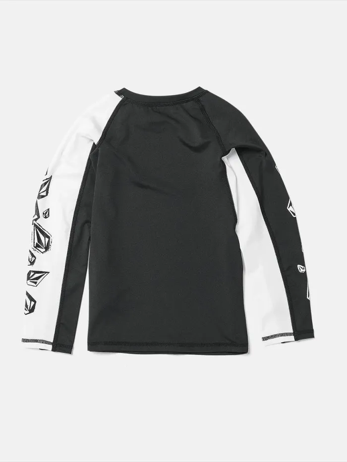 Little Boys Stone Jester Long Sleeve Shirt 8211 Black White Kids Volcom Rashguards