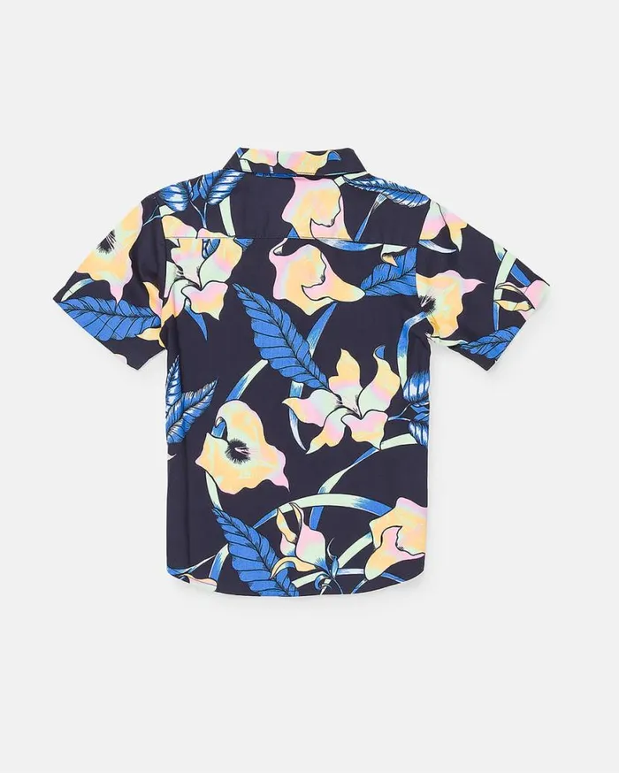 Little Boys Varkala Short Sleeve Shirt 8211 Navy Kids Volcom Shirts and Flannels