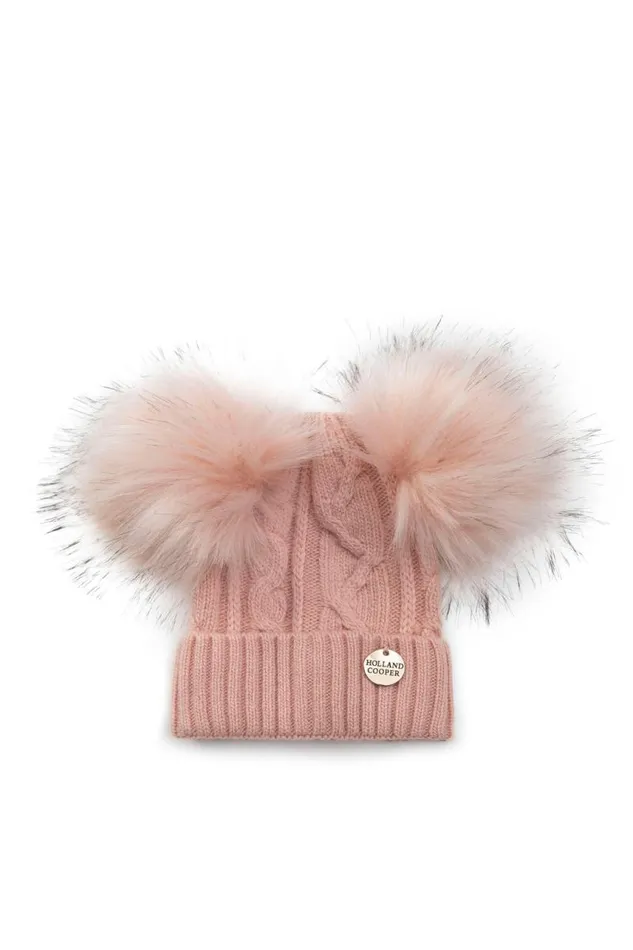 Little Little Gifting Holland Cooper Baby Bobble Hat Soft Pink