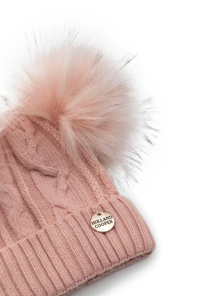 Little Little Gifting Holland Cooper Baby Bobble Hat Soft Pink