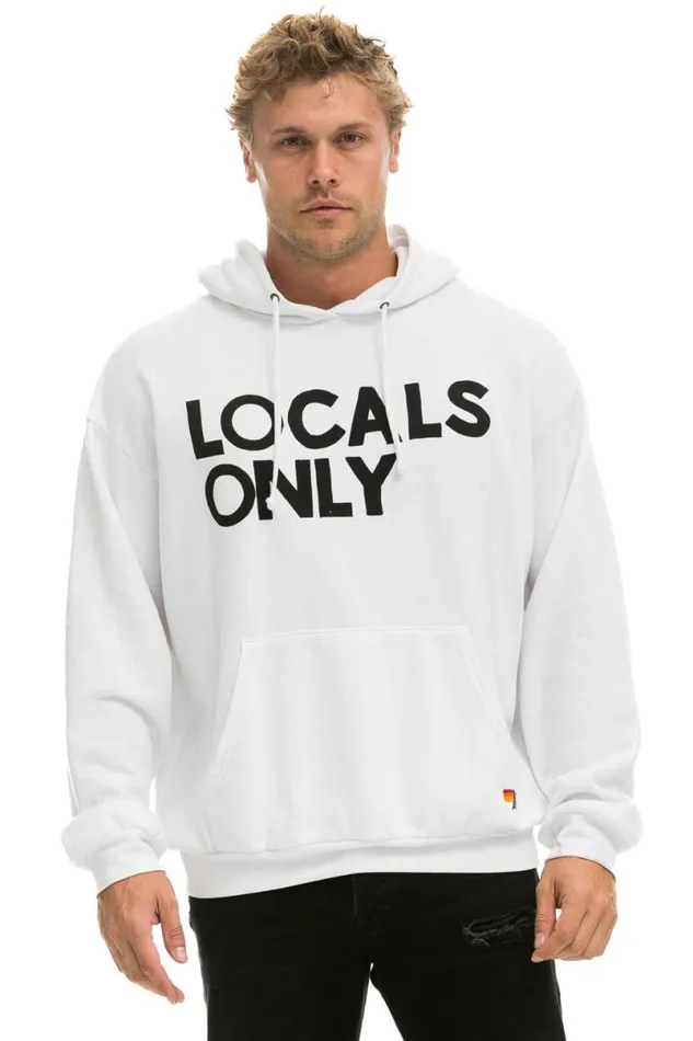 Locals Only Relaxed Pullover Hoodie 8211 White WomenMen Aviator Nation Hoodies