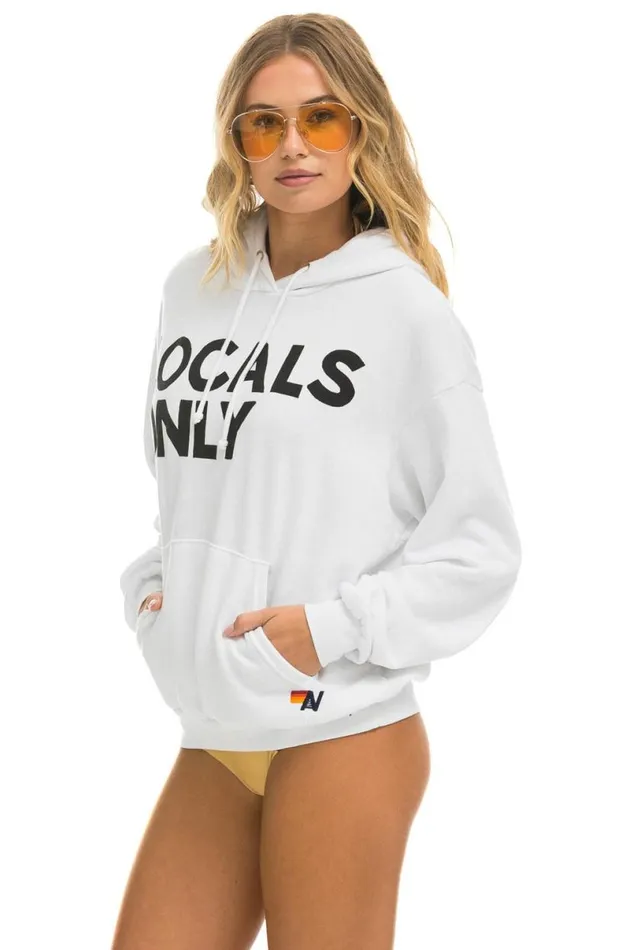 Locals Only Relaxed Pullover Hoodie 8211 White WomenMen Aviator Nation Hoodies