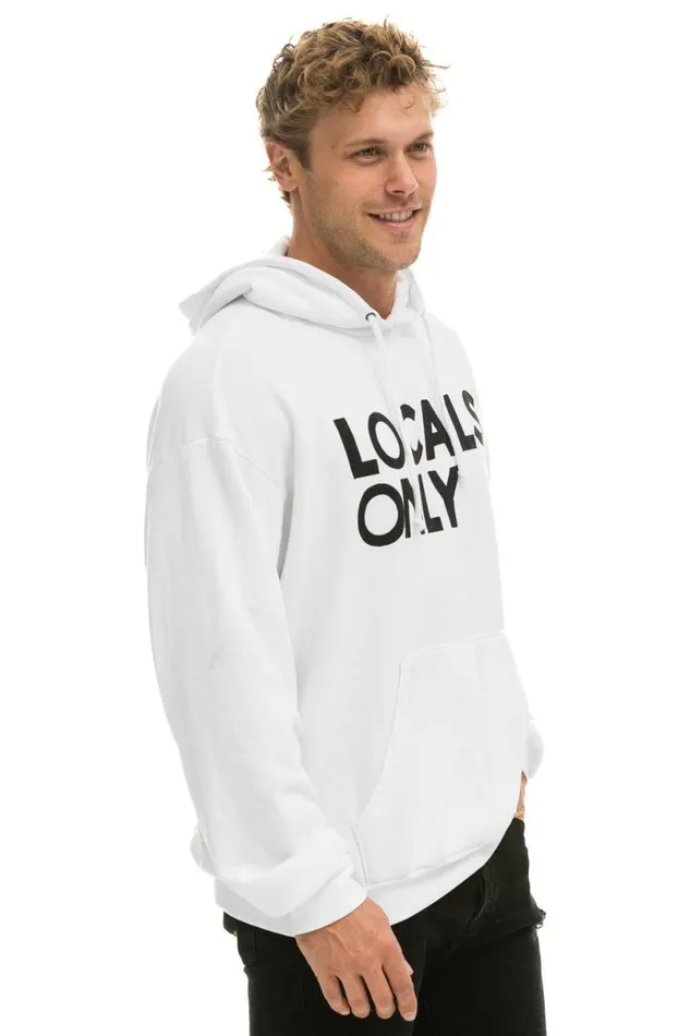 Locals Only Relaxed Pullover Hoodie 8211 White WomenMen Aviator Nation Hoodies
