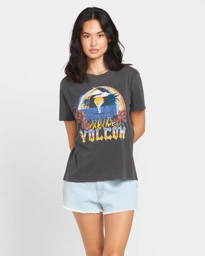 Lock It Up Tee 8211 Black Womens Volcom Hiking