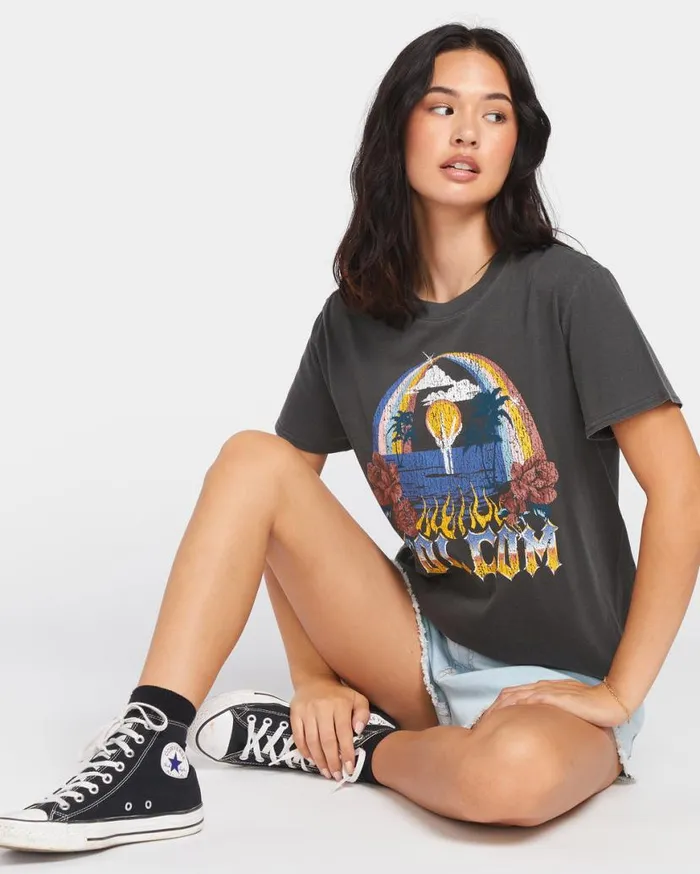 Lock It Up Tee 8211 Black Womens Volcom Hiking