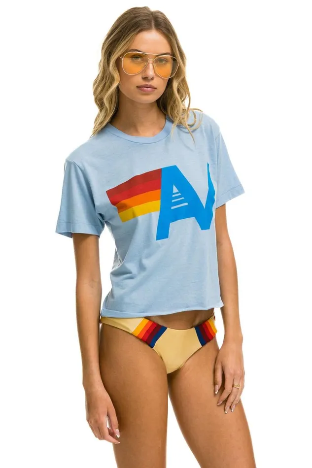 Logo Boyfriend Tee 8211 Ice Women Aviator Nation Tees