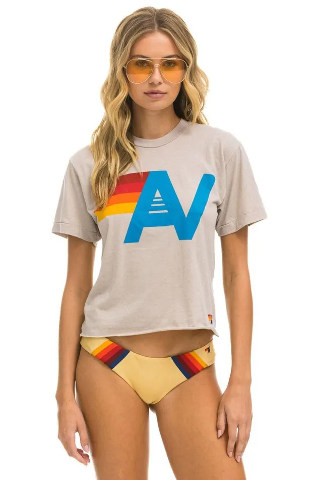 Logo Boyfriend Tee 8211 Sand Women Aviator Nation Tees
