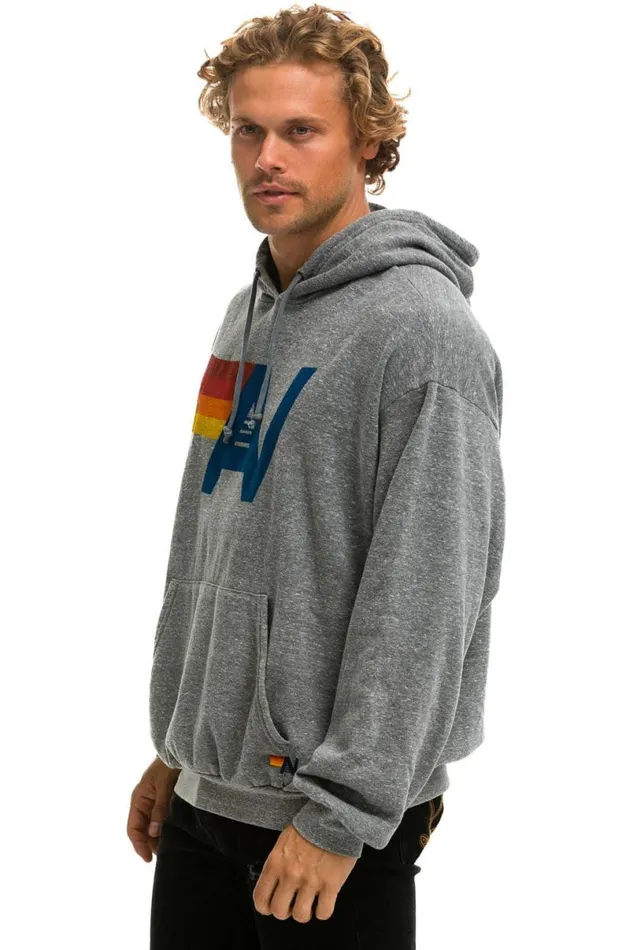 Logo Pullover Relaxed Hoodie 8211 Heather Grey WomenMen Aviator Nation Hoodies