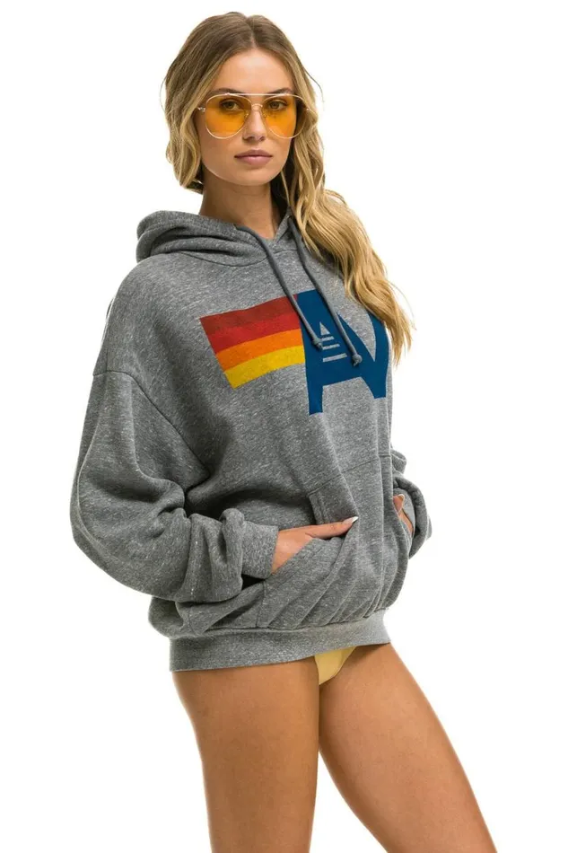 Logo Pullover Relaxed Hoodie 8211 Heather Grey WomenMen Aviator Nation Hoodies