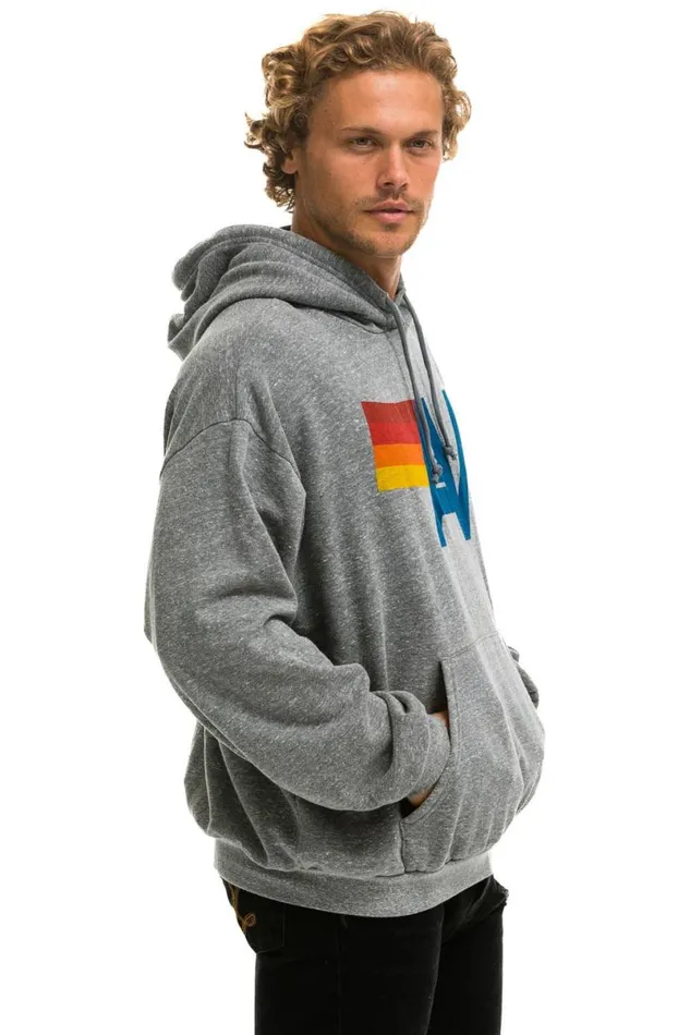 Logo Pullover Relaxed Hoodie 8211 Heather Grey WomenMen Aviator Nation Hoodies