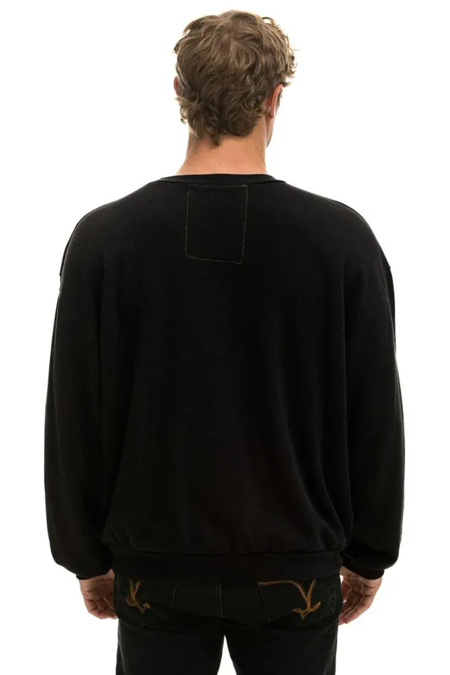 Logo Relaxed Crew Sweatshirt 8211 Black WomenMen Aviator Nation Sweatshirts