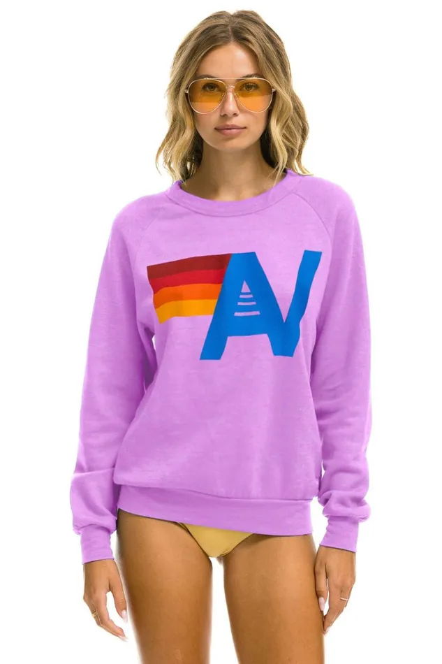 Logo Sweatshirt 8211 Neon Purple WomenMen Aviator Nation Sweatshirts