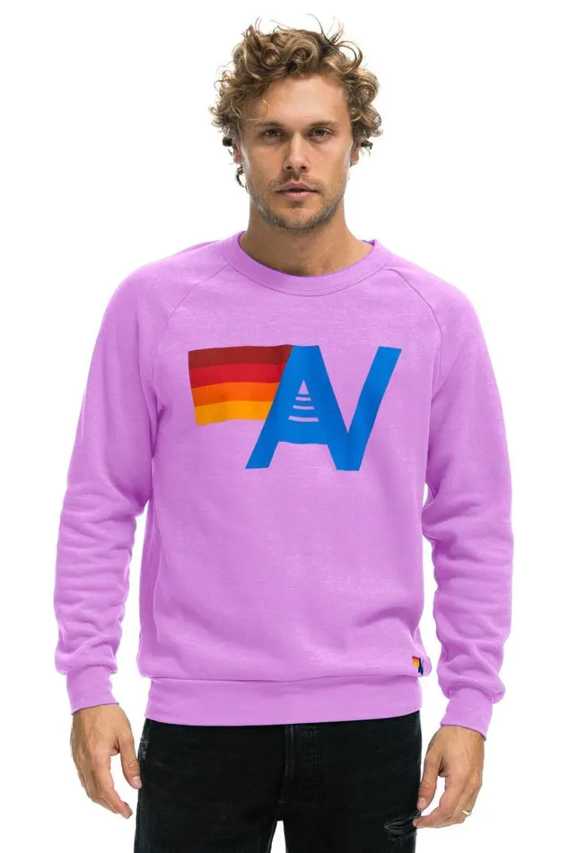 Logo Sweatshirt 8211 Neon Purple WomenMen Aviator Nation Sweatshirts