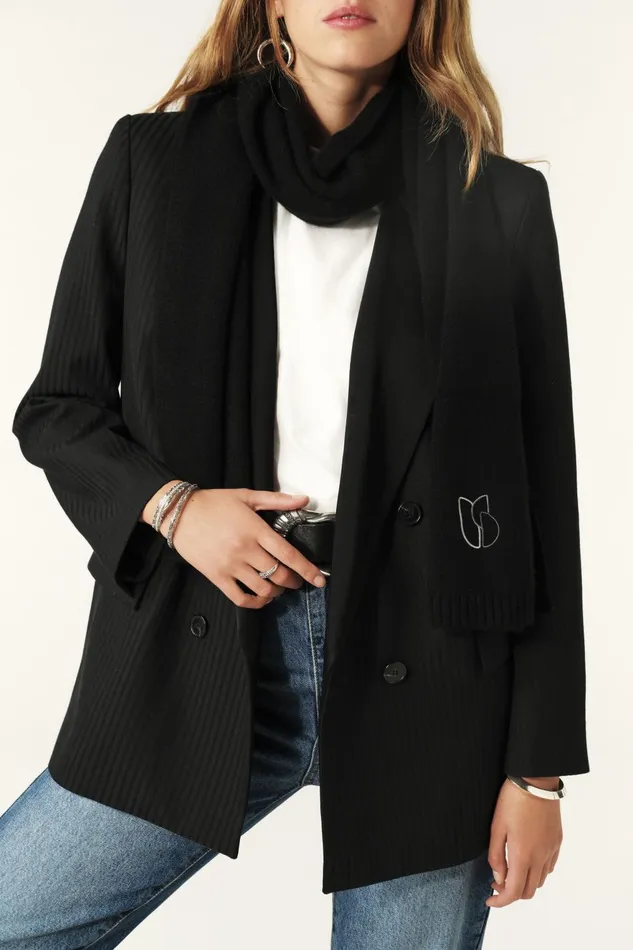 Long Knitted Scarf Comie Brown Women Baandsh Scarves and Beanies