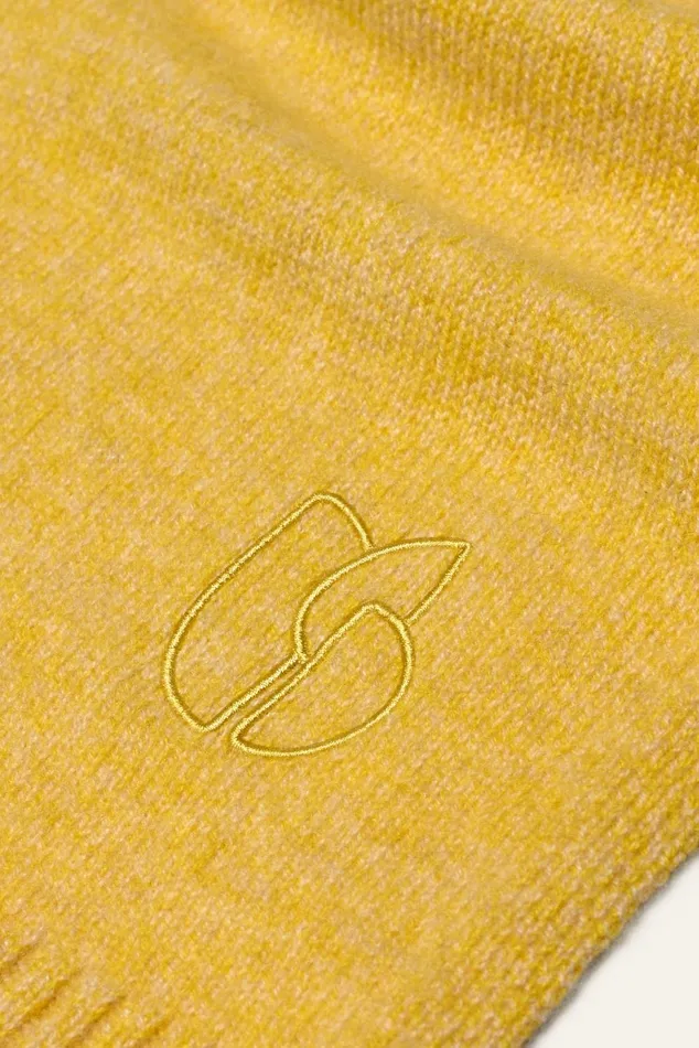 Long Knitted Scarf Comie Yellow Women Baandsh Scarves and Beanies