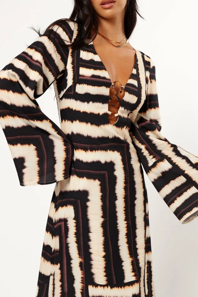 Long Sleeve Dresses Petal and Pup Women Azure Maxi Dress Noria Print