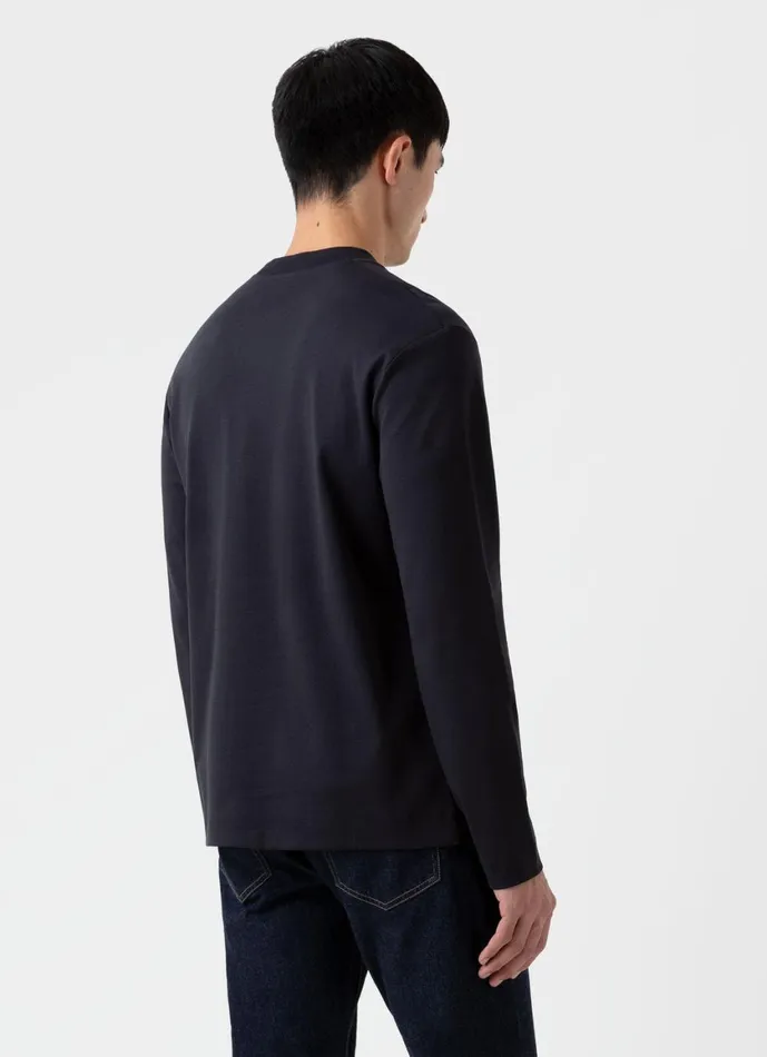 Long Sleeve Heavyweight Tshirt Black Men SUNSPEL Tshirts