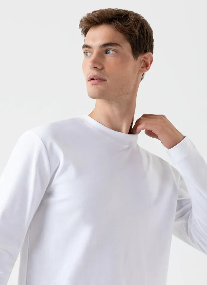 Long Sleeve Heavyweight Tshirt White Men SUNSPEL Tshirts