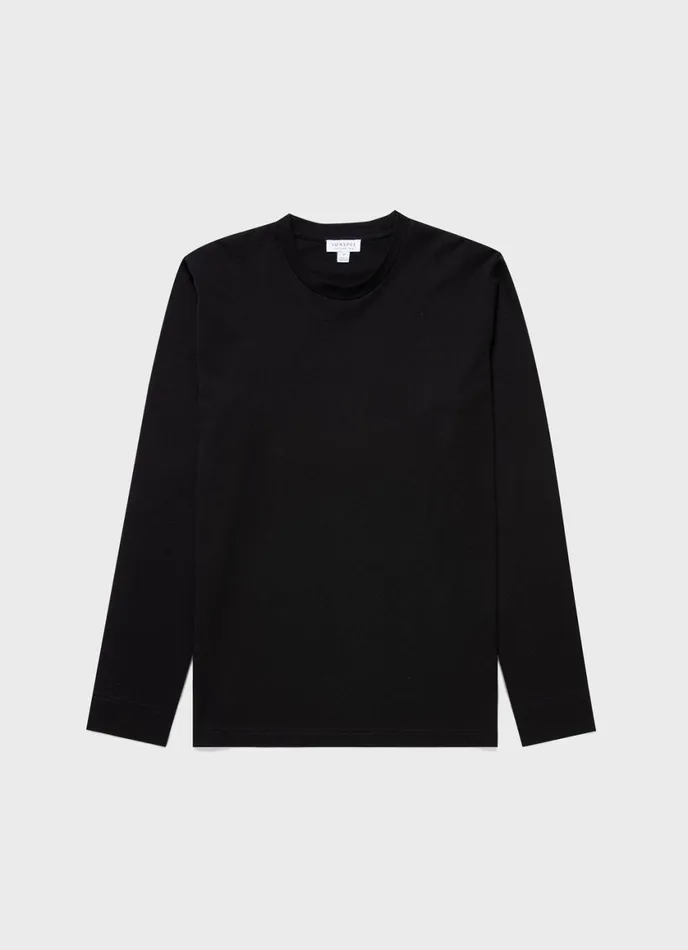 Long Sleeve Riviera Midweight Tshirt Black Men SUNSPEL Tshirts