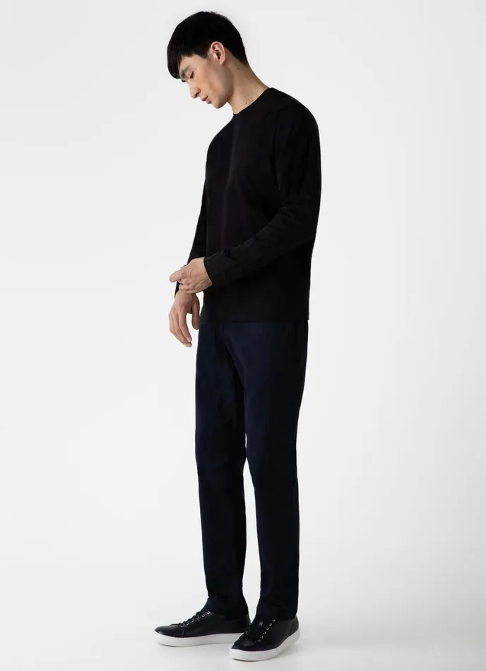 Long Sleeve Riviera Midweight Tshirt Black Men SUNSPEL Tshirts