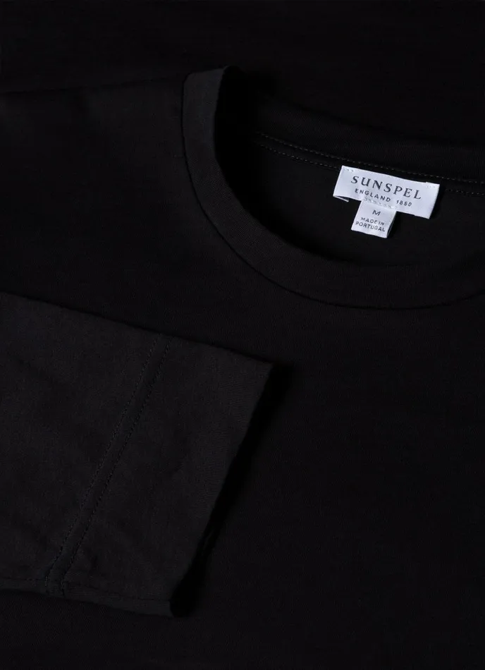 Long Sleeve Riviera Midweight Tshirt Black Men SUNSPEL Tshirts