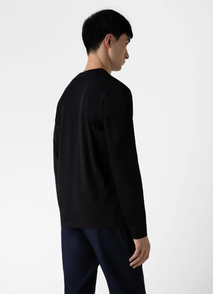 Long Sleeve Riviera Midweight Tshirt Black Men SUNSPEL Tshirts