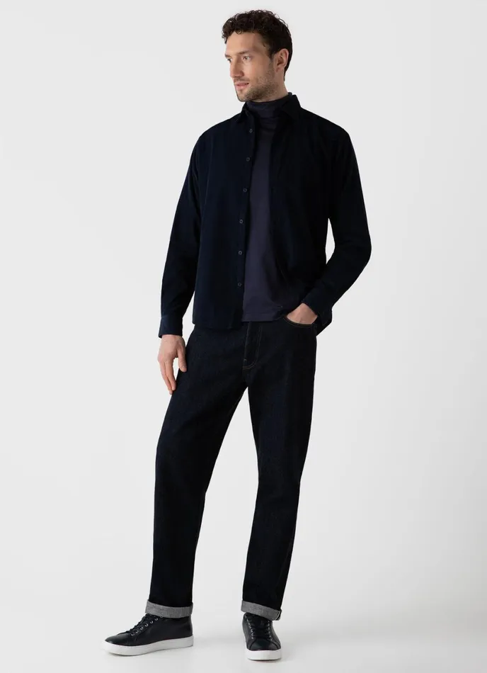 Long Sleeve Roll Neck Tshirt Navy Men SUNSPEL Tshirts