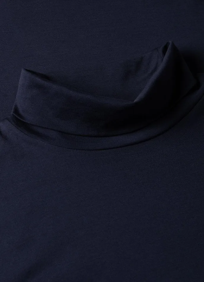 Long Sleeve Roll Neck Tshirt Navy Men SUNSPEL Tshirts