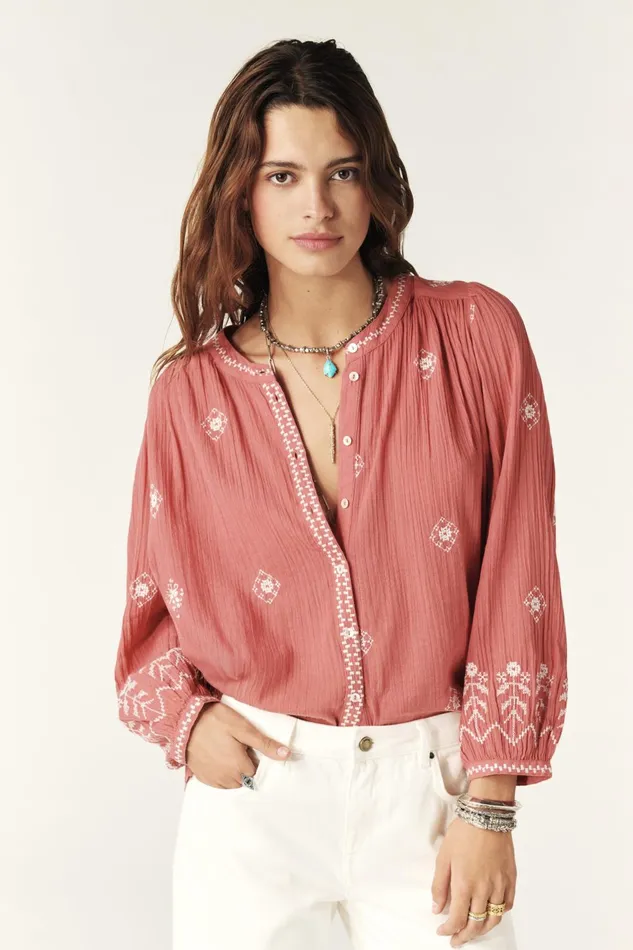 LongSleeve Shirt Duha Blue Women Baandsh Tops and Shirts