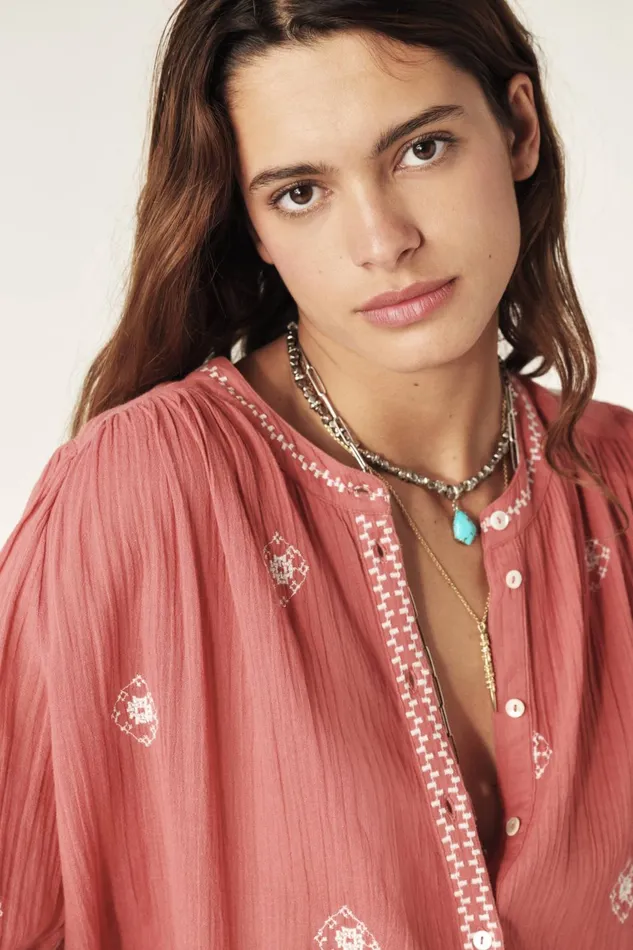 LongSleeve Shirt Duha Blue Women Baandsh Tops and Shirts