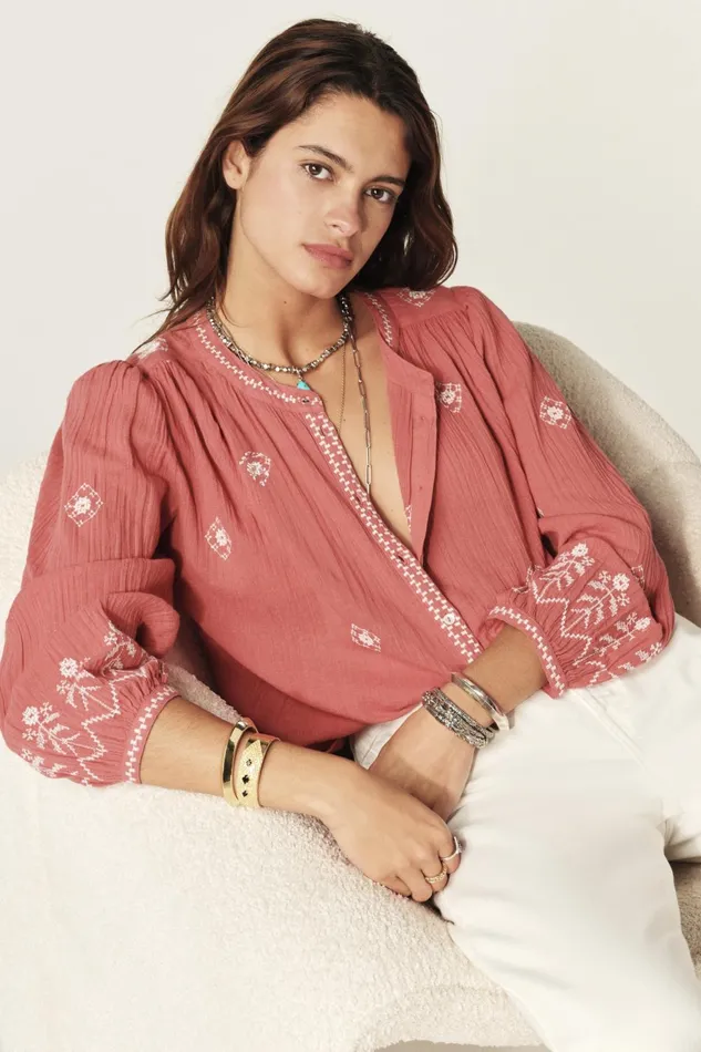LongSleeve Shirt Duha Blue Women Baandsh Tops and Shirts