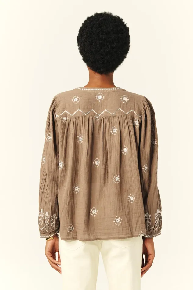 LongSleeve Shirt Duha Blue Women Baandsh Tops and Shirts