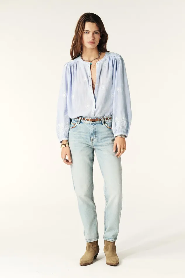 LongSleeve Shirt Duha Blue Women Baandsh Tops and Shirts