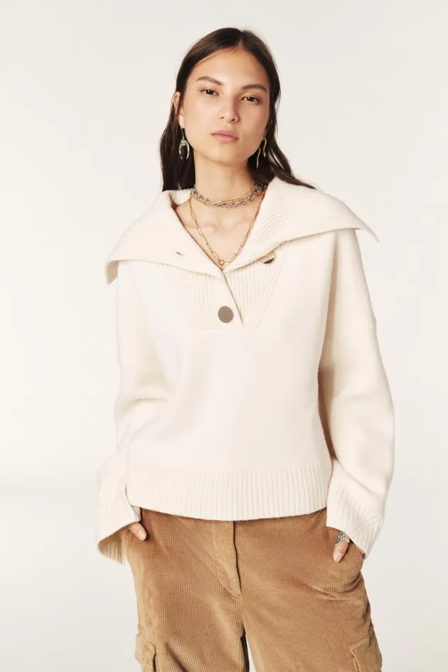 LongSleeve Sweater Biva OffWhite Women Baandsh Sweaters and Cardigans
